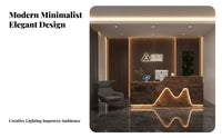 Salon Reception Desk Light Luxury Design Salon Checkout Counter Piano High-Gloss Coating Finish Office Front Desk for Receptionists, Company Lobby