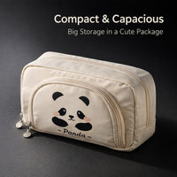 Panda School Pencil Case, Large Capacity Pen Bag, Cute Stationery Organizer, Korean Pencil Pouch, Art Student Supplies