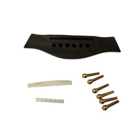 Wooden Acoustic Guitar Bridge Set Replacement Guitar Bridge with Saddle Pre-Slotted Hardware Stable for Luthier, Guitarists, Instrument Maintenance