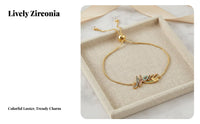 Mama Jewelry Adjustable Gold Plated Glow Vibrant Stones for Celebration