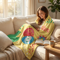 Easter Blanket Holiday Theme Soft Flannel Blanket Warm Throw Blanket for Infants, Sofa, Couch, Bed