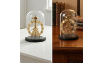 Clock with Clear Dome Roman Numeral Dome Clock Elegant Mechanical Desk Ornament for Study