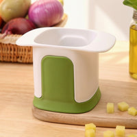 Compact Vegetable Chopper with Container Space-Saving Manual Dicer Portable Cutter Easy to Clean for Kitchen, Small Kitchens