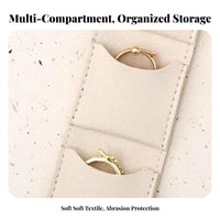 Multi-Compartment Portable Jewelry Organizer Soft Interior Portable Jewelry Storage Container fastener Closure Accessory Case Minimalist Design for journeyers, Women, young women, journey, Luggage, Suitcase, Bedroom
