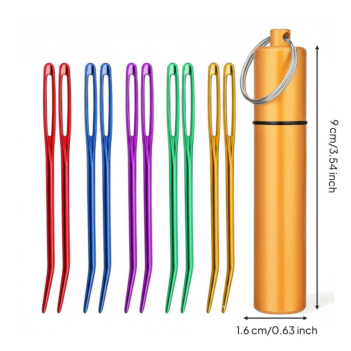5 Pieces Lightweight Aluminum Bent Needle Long-Lasting Bent Yarn Needle Polished Surface for Craft Project