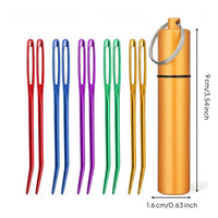 5 Pieces Lightweight Aluminum Bent Needle Long-Lasting Bent Yarn Needle Polished Surface for Craft Project