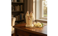 Glow-in-the-Dark Family Statue with Oval Base Luminous Family Figurine Devotional Decorative Statue Easy to Clean for Living Room, Bedside Table