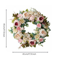Easy to Clean Artificial Blossom Wreath Colorful Floral Door Wreath Handmade Look Home Decor No Special Maintenance
