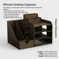 Multi-Layer Desktop File Organizer Rack, 4+2 Layer PVC Document Storage for Office Desk Organization, Stackable for Students