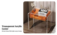Modern and design C-Shaped Table with periodical compartment Transparent Design Nightstand Space-Saving Home Furnishing single-Piece Molding for Apartment Dwellers, homeowners, Students, Bedroom, Small areas, Living Room, Office