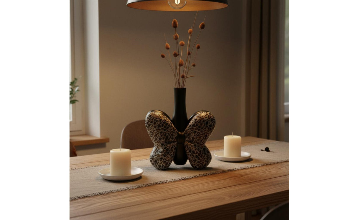 Luxury Feel Leopard Print Vase Eye-Catching Look Modern Black Flower Vase