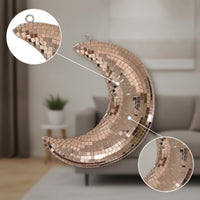 Mirrored Mirror Mosaic Moon Sparkle Disco Ball Moon Sparkling Hanging Decoration Shimmering for Party