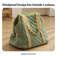Large Capacity Portable Pet House Bag Keep Warm Soft Sided Pet Carrier Adjustable Shoulder Strap for Travelers, Winter, Outdoor, Vet Visits
