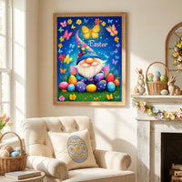DIY 5D Diamond Painting Kit, Easter Gnome Full Drill Diamond Art, Colourful Spring Gonk with Eggs and Butterflies, Round Rhinestone Crystal Craft Picture for Adults Kids Home Wall Decor Gift