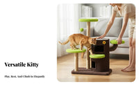 Scratch-Resistant Posts Tree-Shaped Feline Structure Stable Base Multi-Level Scratching Structure Cozy Hideaway Activity Hub Easy to Assemble for Felines, Apartment Dwellers, Kittens, Small Areas, Indoors, Living Room, Bedroom
