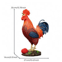 Cockerel Figurine Cockerel Statue Multicolor for Homeowners, Collectors, Home Decor, Display Cabinet, Housewarming