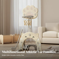 Develops Skills Adjustable Kids Basketball Hoop Easy Installation Indoor Basketball Stand Stable Base Portable Sports Playset for Boys, Toddlers, Babies, Playroom, Bedroom, Living Room, Outdoor