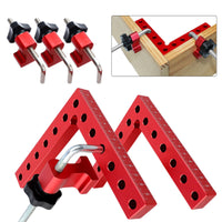 3 Pieces Red Finish 90-Degree Positioning Clamp Black Knobs 90 Degree Clamp Easy to Use Clamping Square Rust Resistant for Woodworkers