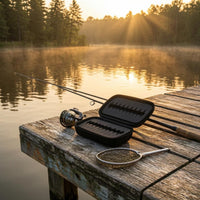 Zip-Around Fishing Lure Storage Case Compact EVA Tackle Case Rectangular Lure Storage Bag Black for Anglers, Fishermen