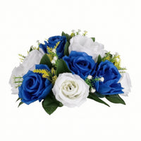 Artificial Rose Arrangement Lightweight Faux Floral Centerpiece Silk Fake Flower Centerpiece for Tabletop Decoration, Dining Table