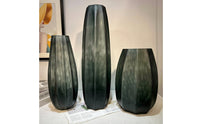 Faceted Vase Sculptural Textured Vase Translucent Flower Vessel for Decorators, Dining Table, Shelves