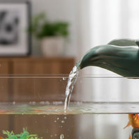 Housewarming Gift Chinese Design Rockery Aquatic Pet Aquarium Relaxing Sound Feng Shui Water Feature Aquarium Soothing Atmosphere Tabletop Fountain Aquatic Pet Aquarium Easy Maintenance for Living Room, Office