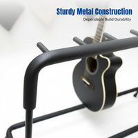 Multi-Guitar Stand, Metal Acoustic Electric Bass Holder, Instrument Display Rack for Studio, Shop