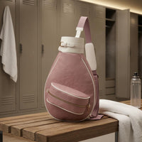 Tennis Racquet Bag Front Pocket Teardrop Athletic Carryall Buckle Detail for Pickleball