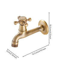Wall Mounted Cold Water Faucet Compact Single Cold Water Spout Retro Threaded Wall Tap for Mop Sink