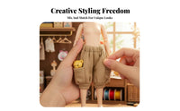 OB11 Baggy Pants Stylish Design Bear Pocket Doll Pants Elastic Waist 1/12 Scale Doll Trousers for BJD Hobbyists