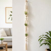 Macrame Plant Hanger, Handwoven Hanging Planters for Indoor Plants, Boho Design Rope Plant Hanger 55-80cm for Living Room Decor