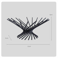 Metal Decorative Tray Minimalist Sculptural Fruit Bowl Black Wire Fruit Basket for Decorators, Kitchen Counter