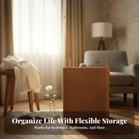 Stylish Design Square Woven-Design Bin Sturdy Tall Woven Container Easy to Clean Laundry Hamper Large Capacity for Hotel Managers, Apartment Dwellers, Bathroom, Bedroom, Dorm Room, Nursery