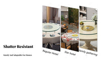 Glass Rotating Tray Seamless Rotation Glass Dining Table Turntable Round Serving Rotator for Families, Hosts