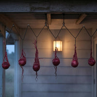 6 Pieces Webbed Design Bloody Eyeball Ornaments Burgundy Red Eyeball Garland Decorative Haunted House Garland Spooky for Party