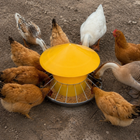 Automatic Chicken Feeder, 60cm Poultry Trough Feeder with 25 Ports, for Hens Chicks Ducks Quail