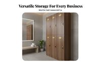 Wooden Gym Locker Construction Storage Locker Waterproof Base Multiple-Wooden Surface Grain Cabinet for Changing Room, Office, School