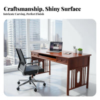 sturdy Wood Construction Wooden Desk with Drawers Traditional Design Writing Table Minimalist stylistic Home Furniture Multi-Functional for Adults, Professionals, Students, Study Room, Office, Workspace, Bedroom