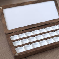 Portable Wooden Palette Box Compact Watercolor Palette Box Long-Lasting Art Supply Sturdy for Artists, Plein Air