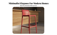 Stackable Perforated Back High Stool Nordic Design Bar Chair Minimalist Design Seating Furniture with Backrest for Restaurant Owners, Homeowners, Adults, Cafe, Coffee Shop, Kitchen, Dining Room