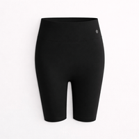 Elastic High Waist Cycling Shorts for Women with Compression for Gym and Running, Lightweight Nylon Biker