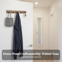 hanger rack with Shelf Walnut Finish surface surfacemounted Rack with pegs Decorative