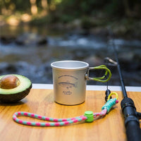 Collapsible Aluminum Drinking Cup 300ml, Travel Mug with Carabiner and Lanyard, Compact Foldable Cup for Camping, Hiking, Picnic