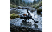 Curved Bail Wire Mini Revolving Reel Portable Black Revolving Reel Lightweight Sporting Goods Universal Compatibility