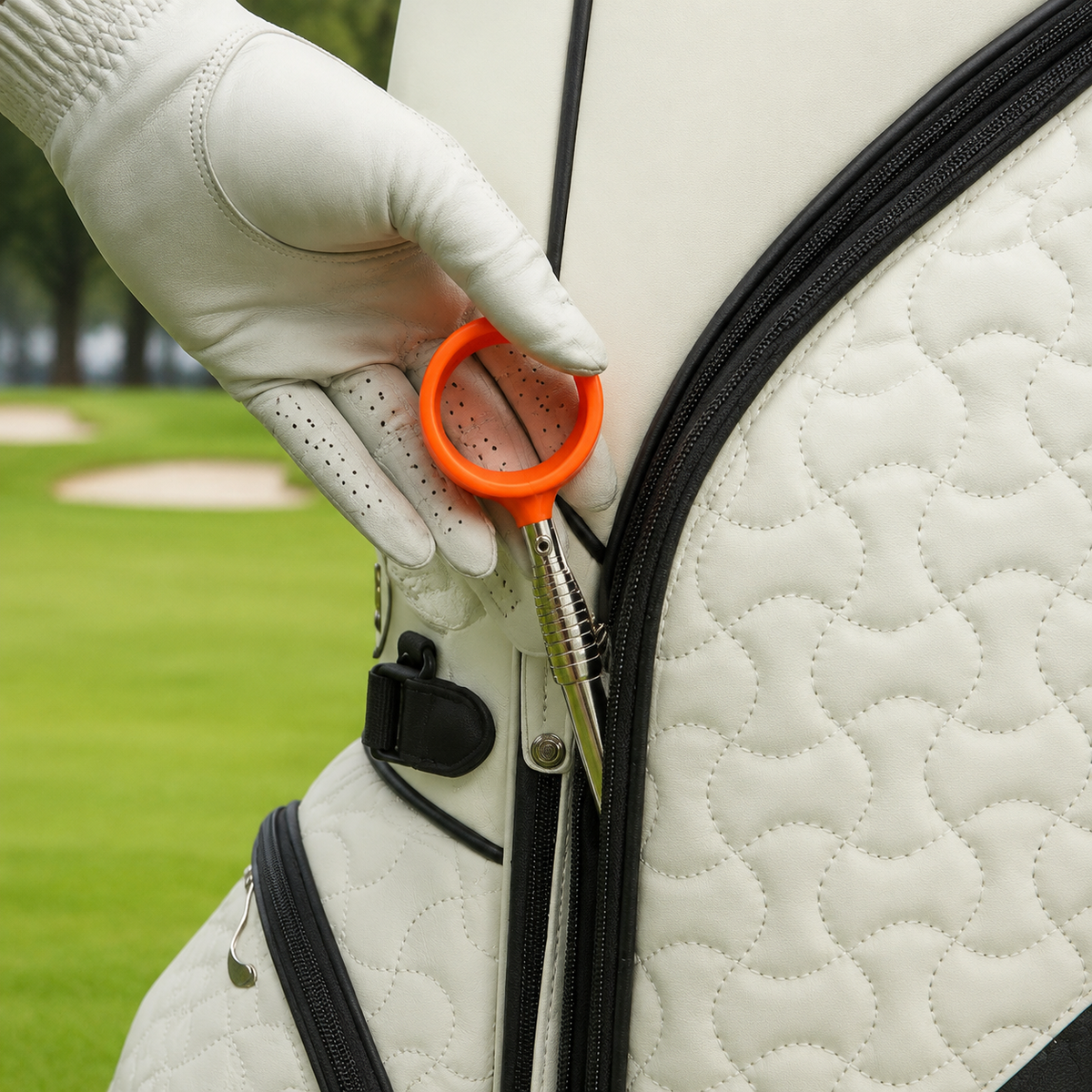 Extendable Golf Ball Retriever, Portable Automatic Locking Golf Ball Picker, Orange Telescopic Retriever for Lakes