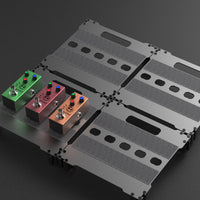 2 Pieces Interlocking Modular Pedalboard Anti-Slip Pedalboard with Adjustable Feet Textured Gear Sturdy for Guitarists, Bassists, Stage