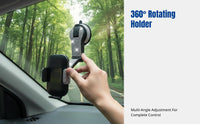 Crystal Car Phone Holder, Universal Suction Mount, 360° Rotating Anti-Shake Dashboard Stand, Multifunctional Navigation Bracket