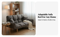 Foldable Design Adjustable Sleeper Loveseat Space-Saving Sofa Bed Cushiony Cushioning Convertible Couch Long-Lasting Frame for Apartment Dwellers, Students, Young Adults, Bedroom, Guest Room, Lounge Area, Creamice