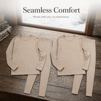 Girls' Thermal Underwear Set for Teens, De Velvet Lined Thickened Autumn/Winter