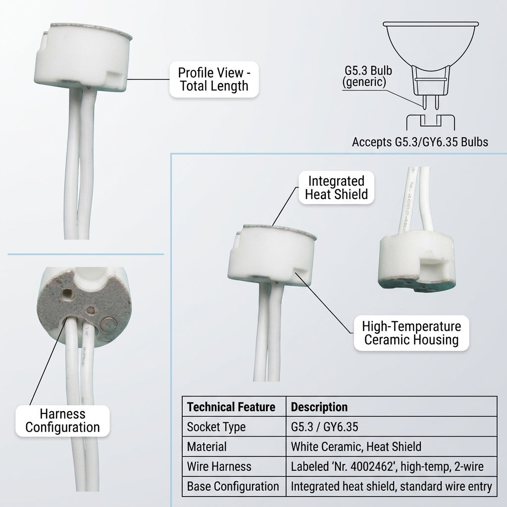 Heat Resistant Replacement Lamp Holder for G4 G5.3 G6.35 LED Bulbs, High Temperature Ceramic Base Lighting Components